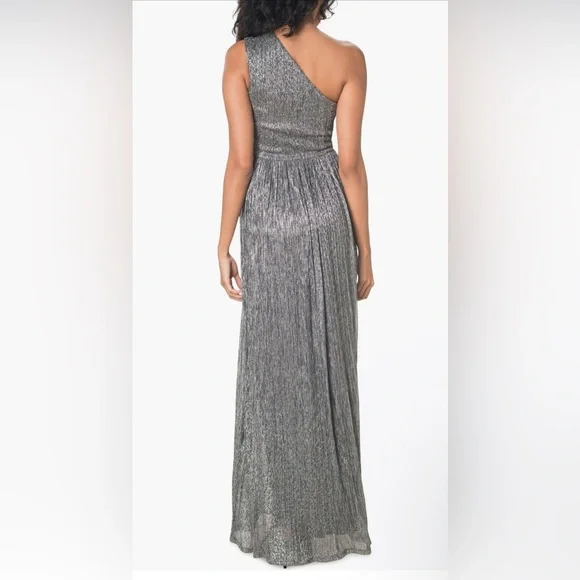 Dress the Population Kienna Silver Shimmer One-Shoulder Maxi Dress - Picture 7 of 10